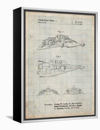 PP1057-Antique Grid Parchment Star Wars Snowspeeder Poster-Cole Borders-Framed Premier Image Canvas