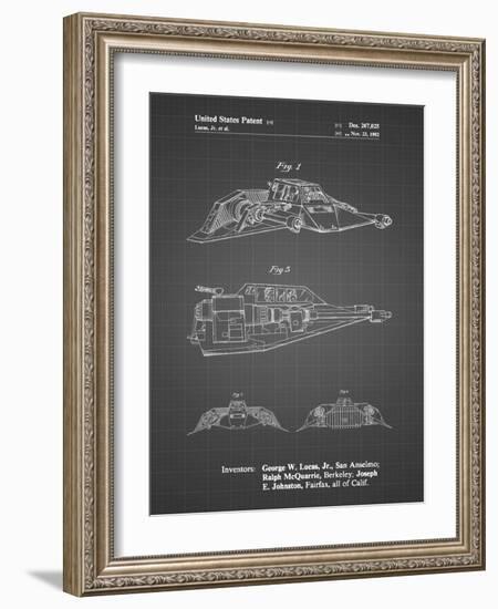 PP1057-Black Grid Star Wars Snowspeeder Poster-Cole Borders-Framed Giclee Print