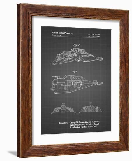 PP1057-Black Grid Star Wars Snowspeeder Poster-Cole Borders-Framed Giclee Print