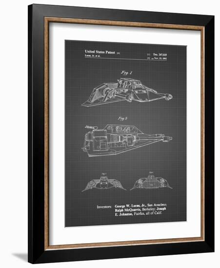 PP1057-Black Grid Star Wars Snowspeeder Poster-Cole Borders-Framed Giclee Print