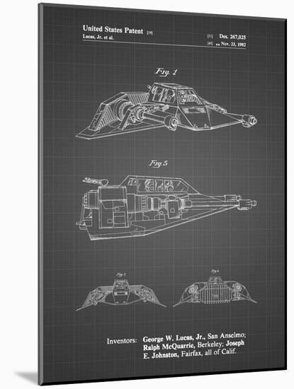 PP1057-Black Grid Star Wars Snowspeeder Poster-Cole Borders-Mounted Giclee Print