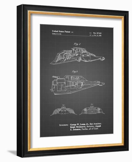 PP1057-Black Grid Star Wars Snowspeeder Poster-Cole Borders-Framed Giclee Print