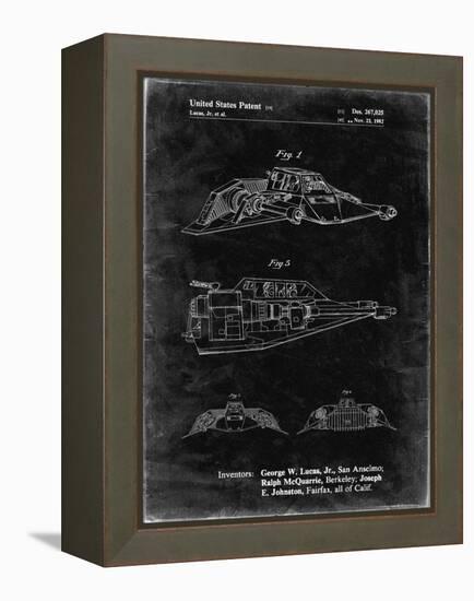 PP1057-Black Grunge Star Wars Snowspeeder Poster-Cole Borders-Framed Premier Image Canvas