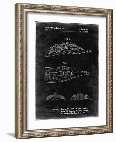 PP1057-Black Grunge Star Wars Snowspeeder Poster-Cole Borders-Framed Giclee Print