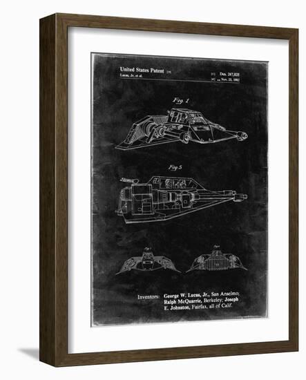 PP1057-Black Grunge Star Wars Snowspeeder Poster-Cole Borders-Framed Giclee Print