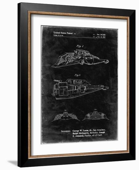 PP1057-Black Grunge Star Wars Snowspeeder Poster-Cole Borders-Framed Giclee Print