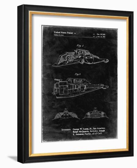 PP1057-Black Grunge Star Wars Snowspeeder Poster-Cole Borders-Framed Giclee Print