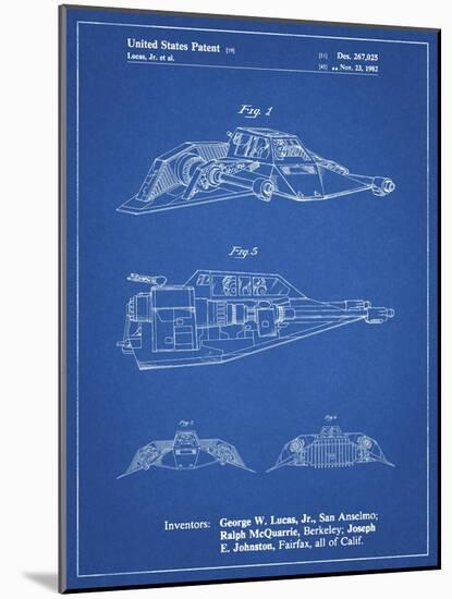 PP1057-Blueprint Star Wars Snowspeeder Poster-Cole Borders-Mounted Giclee Print