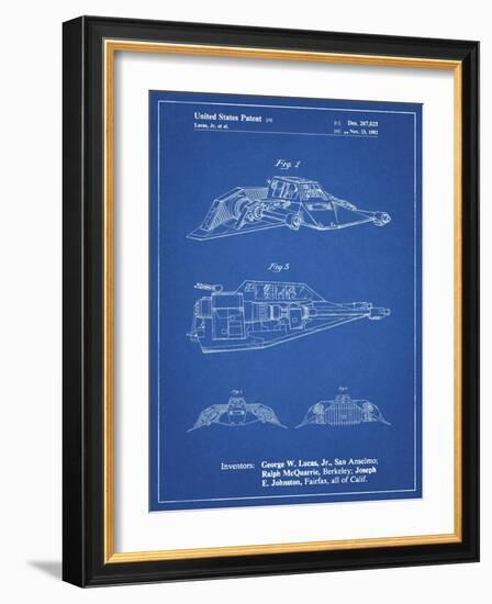 PP1057-Blueprint Star Wars Snowspeeder Poster-Cole Borders-Framed Giclee Print