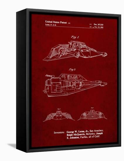 PP1057-Burgundy Star Wars Snowspeeder Poster-Cole Borders-Framed Premier Image Canvas