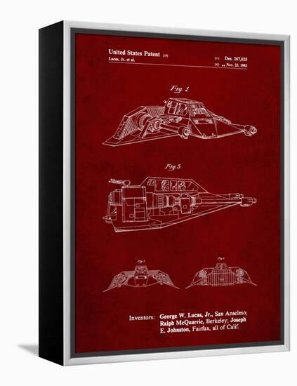 PP1057-Burgundy Star Wars Snowspeeder Poster-Cole Borders-Framed Premier Image Canvas