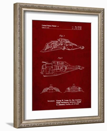 PP1057-Burgundy Star Wars Snowspeeder Poster-Cole Borders-Framed Giclee Print