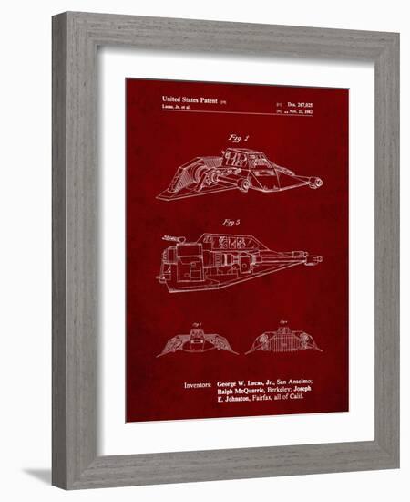 PP1057-Burgundy Star Wars Snowspeeder Poster-Cole Borders-Framed Giclee Print