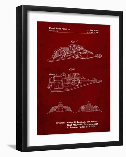 PP1057-Burgundy Star Wars Snowspeeder Poster-Cole Borders-Framed Giclee Print