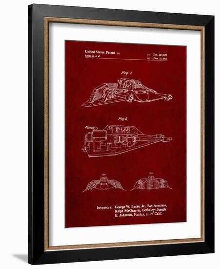 PP1057-Burgundy Star Wars Snowspeeder Poster-Cole Borders-Framed Giclee Print