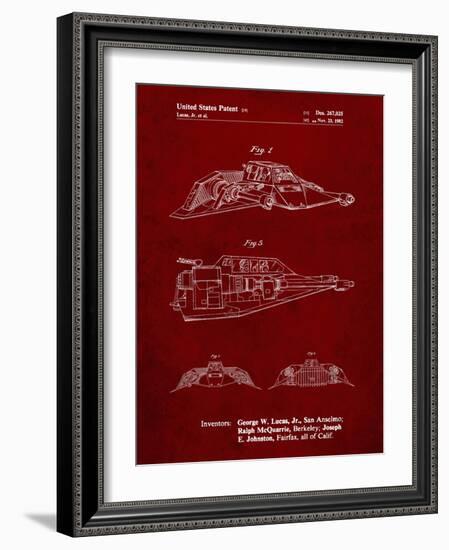 PP1057-Burgundy Star Wars Snowspeeder Poster-Cole Borders-Framed Giclee Print