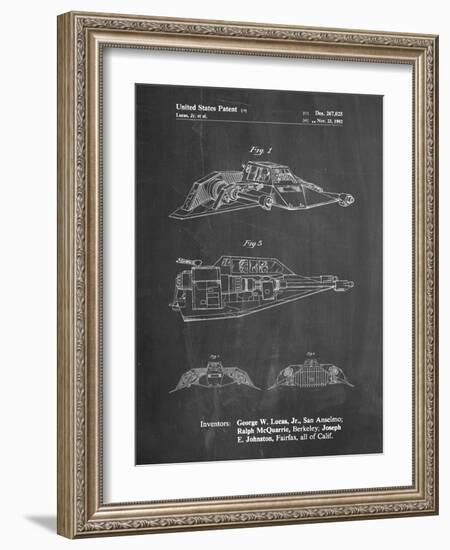 PP1057-Chalkboard Star Wars Snowspeeder Poster-Cole Borders-Framed Giclee Print