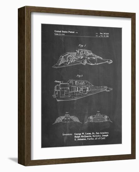 PP1057-Chalkboard Star Wars Snowspeeder Poster-Cole Borders-Framed Giclee Print
