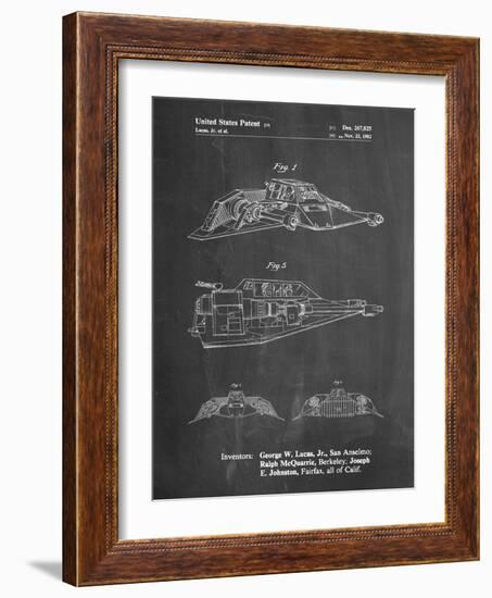 PP1057-Chalkboard Star Wars Snowspeeder Poster-Cole Borders-Framed Giclee Print