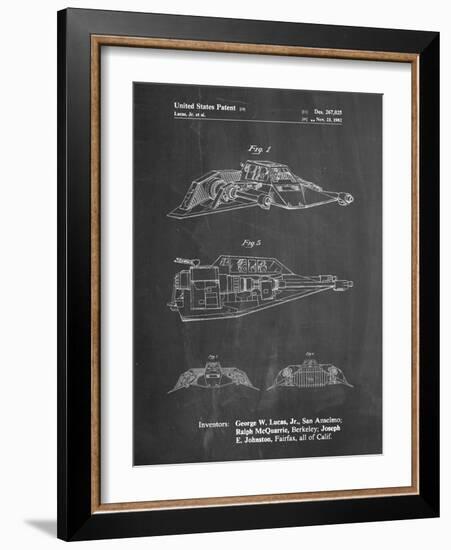 PP1057-Chalkboard Star Wars Snowspeeder Poster-Cole Borders-Framed Giclee Print