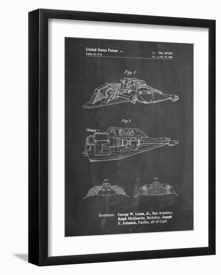 PP1057-Chalkboard Star Wars Snowspeeder Poster-Cole Borders-Framed Giclee Print