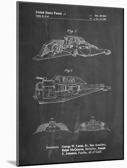 PP1057-Chalkboard Star Wars Snowspeeder Poster-Cole Borders-Mounted Giclee Print