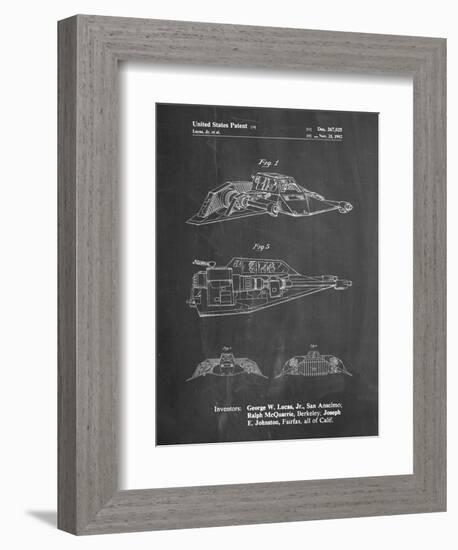 PP1057-Chalkboard Star Wars Snowspeeder Poster-Cole Borders-Framed Giclee Print