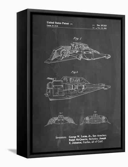 PP1057-Chalkboard Star Wars Snowspeeder Poster-Cole Borders-Framed Premier Image Canvas