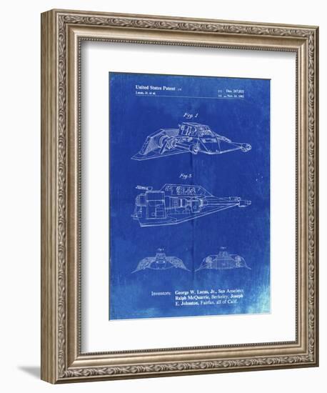 PP1057-Faded Blueprint Star Wars Snowspeeder Poster-Cole Borders-Framed Giclee Print