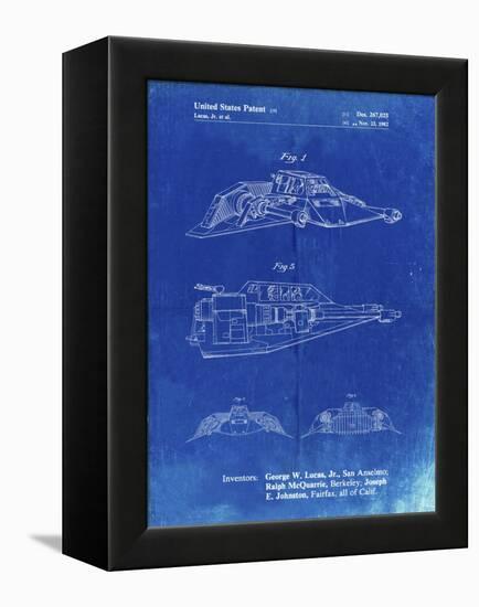 PP1057-Faded Blueprint Star Wars Snowspeeder Poster-Cole Borders-Framed Premier Image Canvas