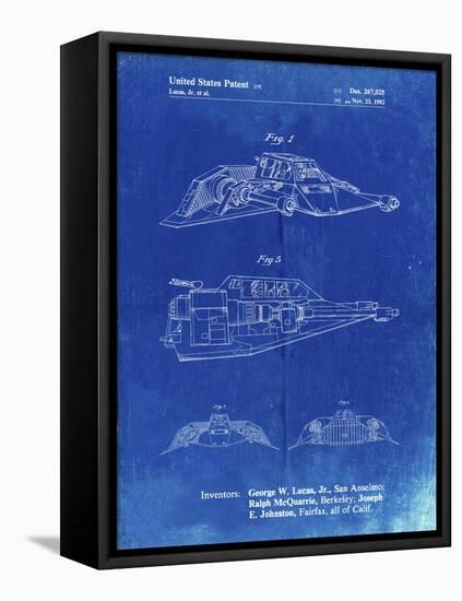 PP1057-Faded Blueprint Star Wars Snowspeeder Poster-Cole Borders-Framed Premier Image Canvas