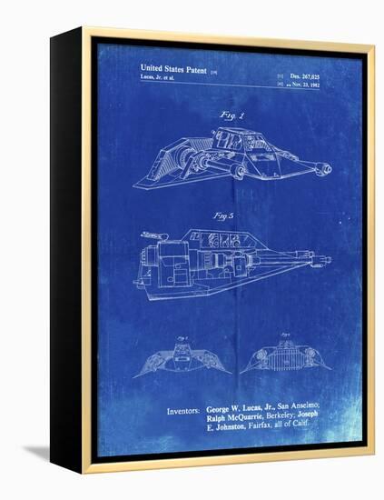 PP1057-Faded Blueprint Star Wars Snowspeeder Poster-Cole Borders-Framed Premier Image Canvas