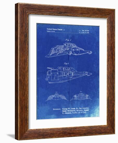 PP1057-Faded Blueprint Star Wars Snowspeeder Poster-Cole Borders-Framed Giclee Print