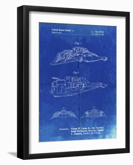 PP1057-Faded Blueprint Star Wars Snowspeeder Poster-Cole Borders-Framed Giclee Print