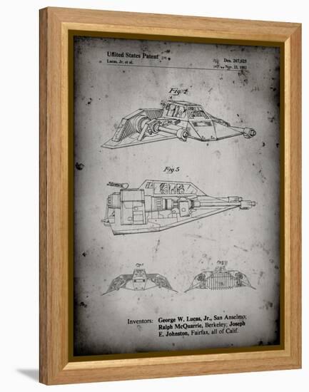 PP1057-Faded Grey Star Wars Snowspeeder Poster-Cole Borders-Framed Premier Image Canvas