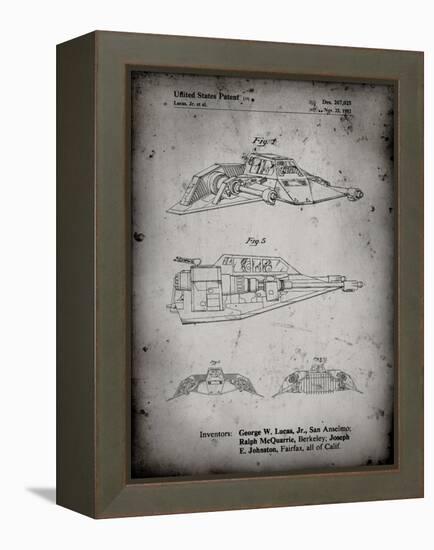 PP1057-Faded Grey Star Wars Snowspeeder Poster-Cole Borders-Framed Premier Image Canvas