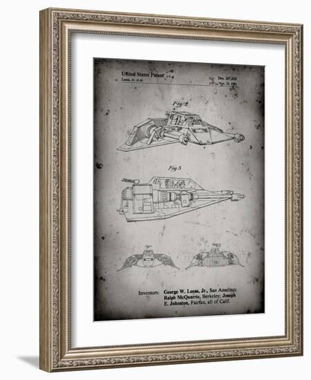 PP1057-Faded Grey Star Wars Snowspeeder Poster-Cole Borders-Framed Giclee Print