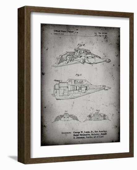 PP1057-Faded Grey Star Wars Snowspeeder Poster-Cole Borders-Framed Giclee Print