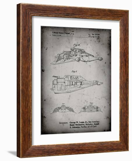 PP1057-Faded Grey Star Wars Snowspeeder Poster-Cole Borders-Framed Giclee Print