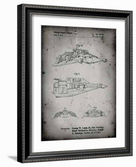 PP1057-Faded Grey Star Wars Snowspeeder Poster-Cole Borders-Framed Giclee Print