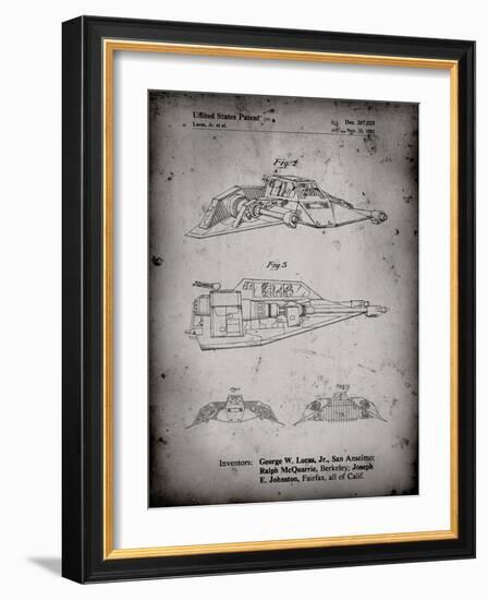 PP1057-Faded Grey Star Wars Snowspeeder Poster-Cole Borders-Framed Giclee Print