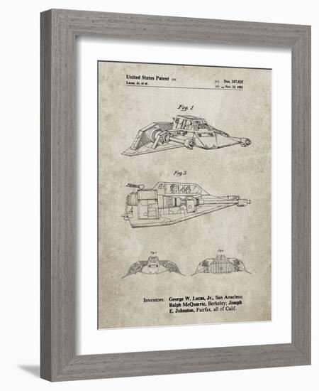 PP1057-Sandstone Star Wars Snowspeeder Poster-Cole Borders-Framed Giclee Print