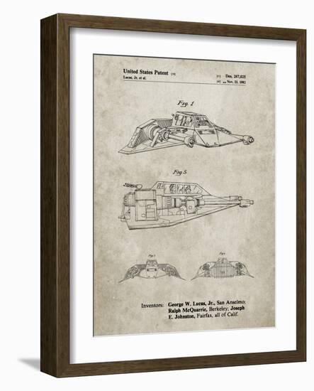 PP1057-Sandstone Star Wars Snowspeeder Poster-Cole Borders-Framed Giclee Print