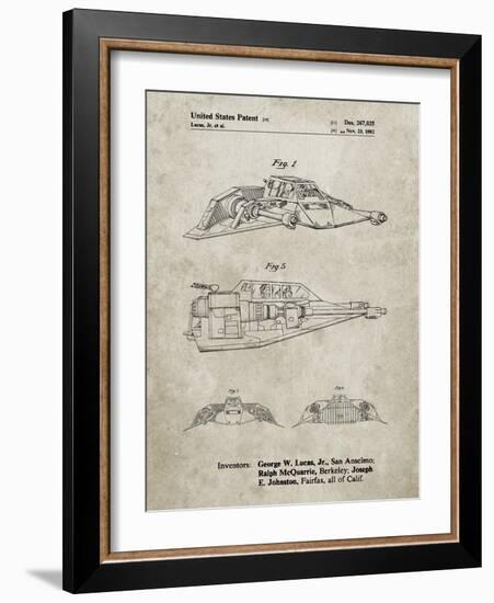 PP1057-Sandstone Star Wars Snowspeeder Poster-Cole Borders-Framed Giclee Print