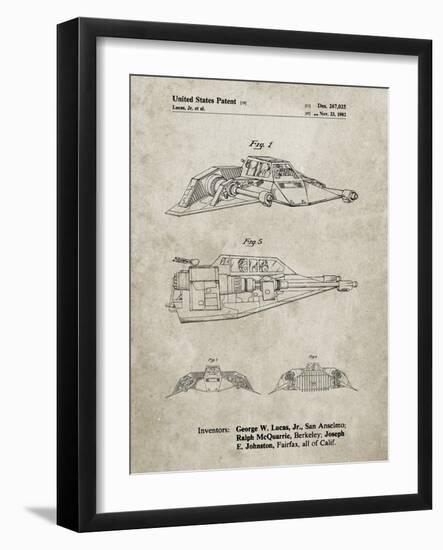 PP1057-Sandstone Star Wars Snowspeeder Poster-Cole Borders-Framed Giclee Print