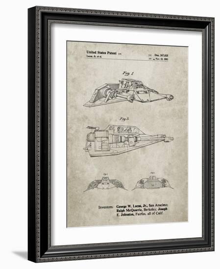 PP1057-Sandstone Star Wars Snowspeeder Poster-Cole Borders-Framed Giclee Print