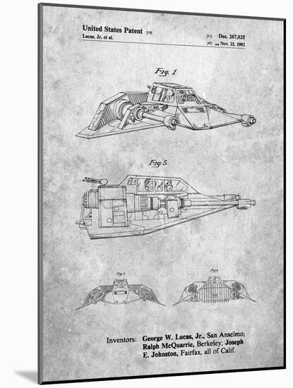 PP1057-Slate Star Wars Snowspeeder Poster-Cole Borders-Mounted Giclee Print