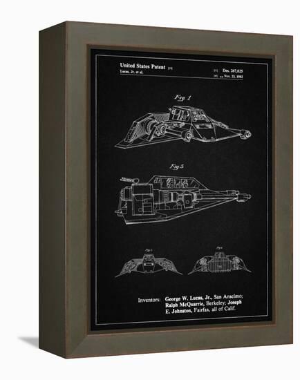 PP1057-Vintage Black Star Wars Snowspeeder Poster-Cole Borders-Framed Premier Image Canvas