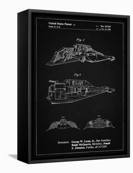 PP1057-Vintage Black Star Wars Snowspeeder Poster-Cole Borders-Framed Premier Image Canvas