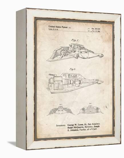 PP1057-Vintage Parchment Star Wars Snowspeeder Poster-Cole Borders-Framed Premier Image Canvas